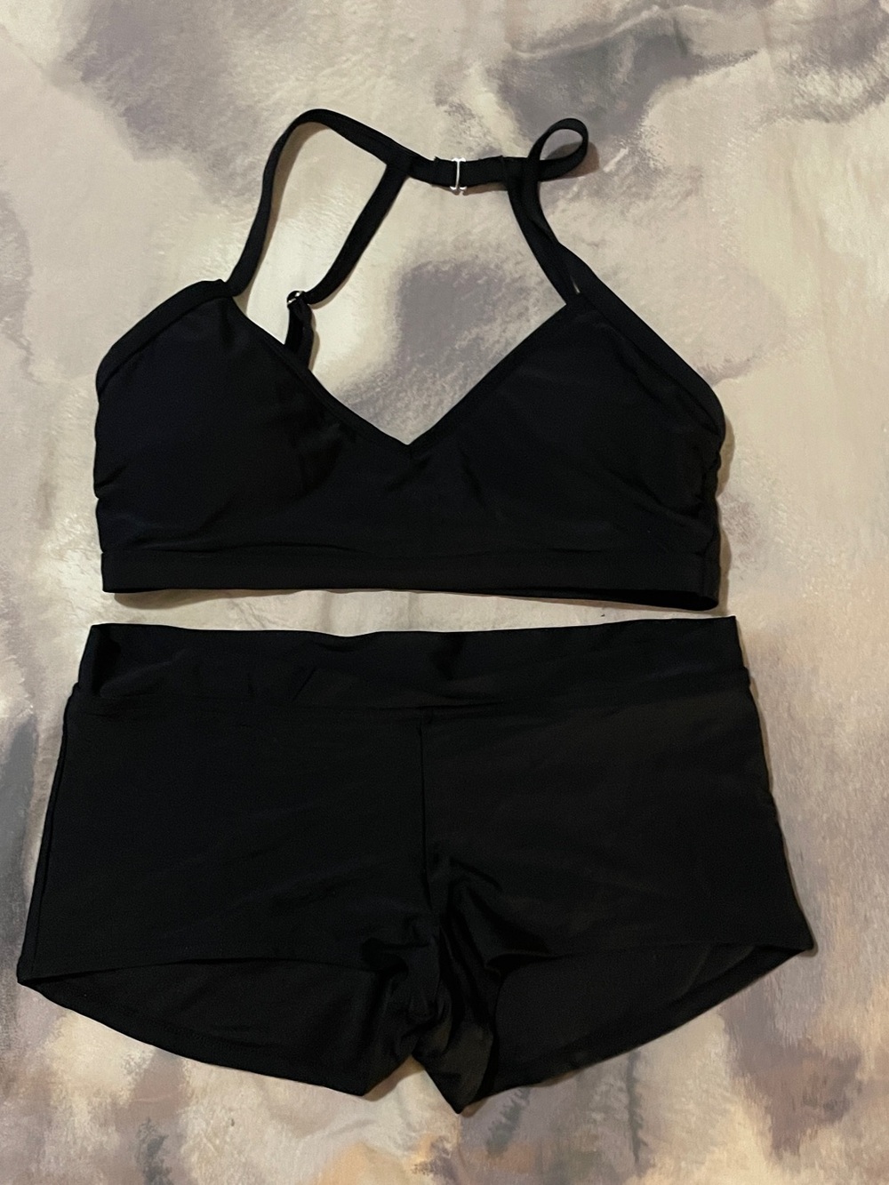 Eco Beach Black Women's Bralette and Boyshort Swim Set, M